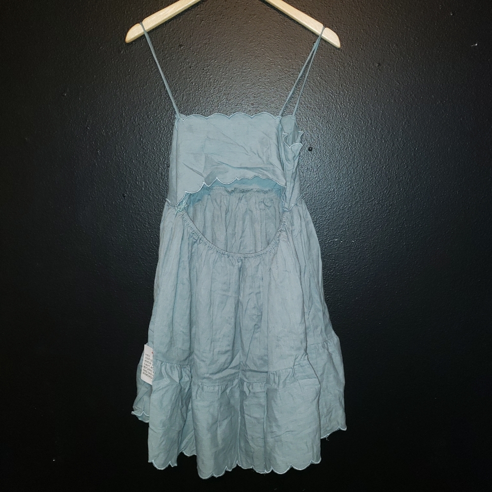 ASOS Design Scallop Edge Cut Out Back Mini Sundress - Picture 4 of 5